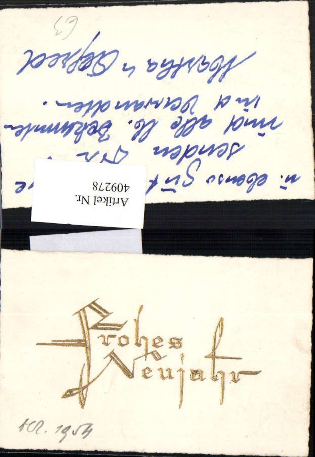 409278,Mini AK Präge Goldschrift Frohes Neujahr