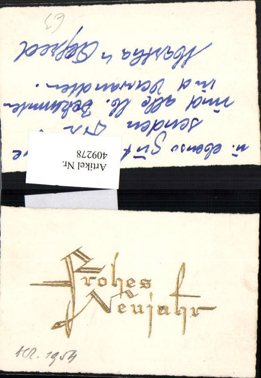 409278, Mini AK embossed gold lettering Happy New Year