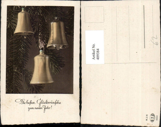409384, New Year's fir branches bells