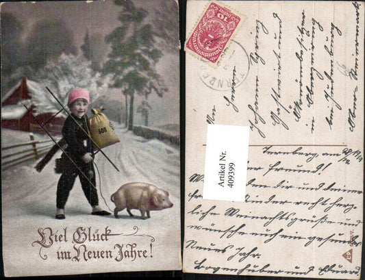 409399, New Year Child as Chimney Sweep Piglet Moneybag