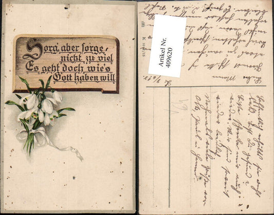 409620,Künstler AK Spruch Text Blumen Schneeglöckchen pub HWB 1012/15