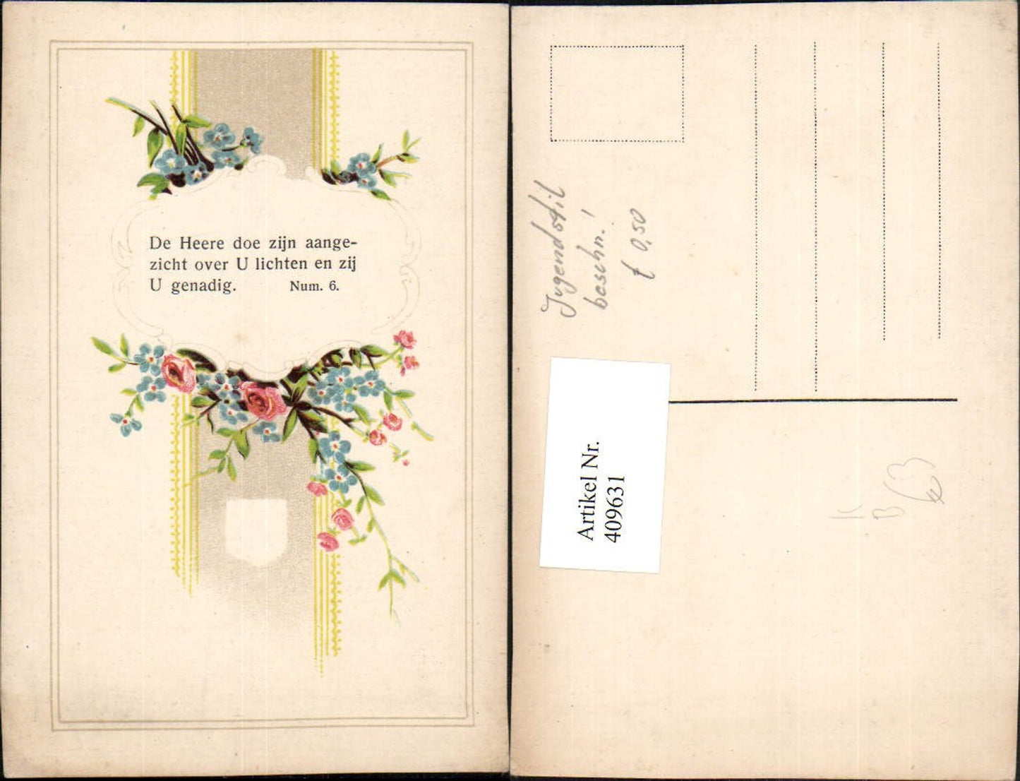 409631,Künstler AK Spruch Text Blumen Rosen