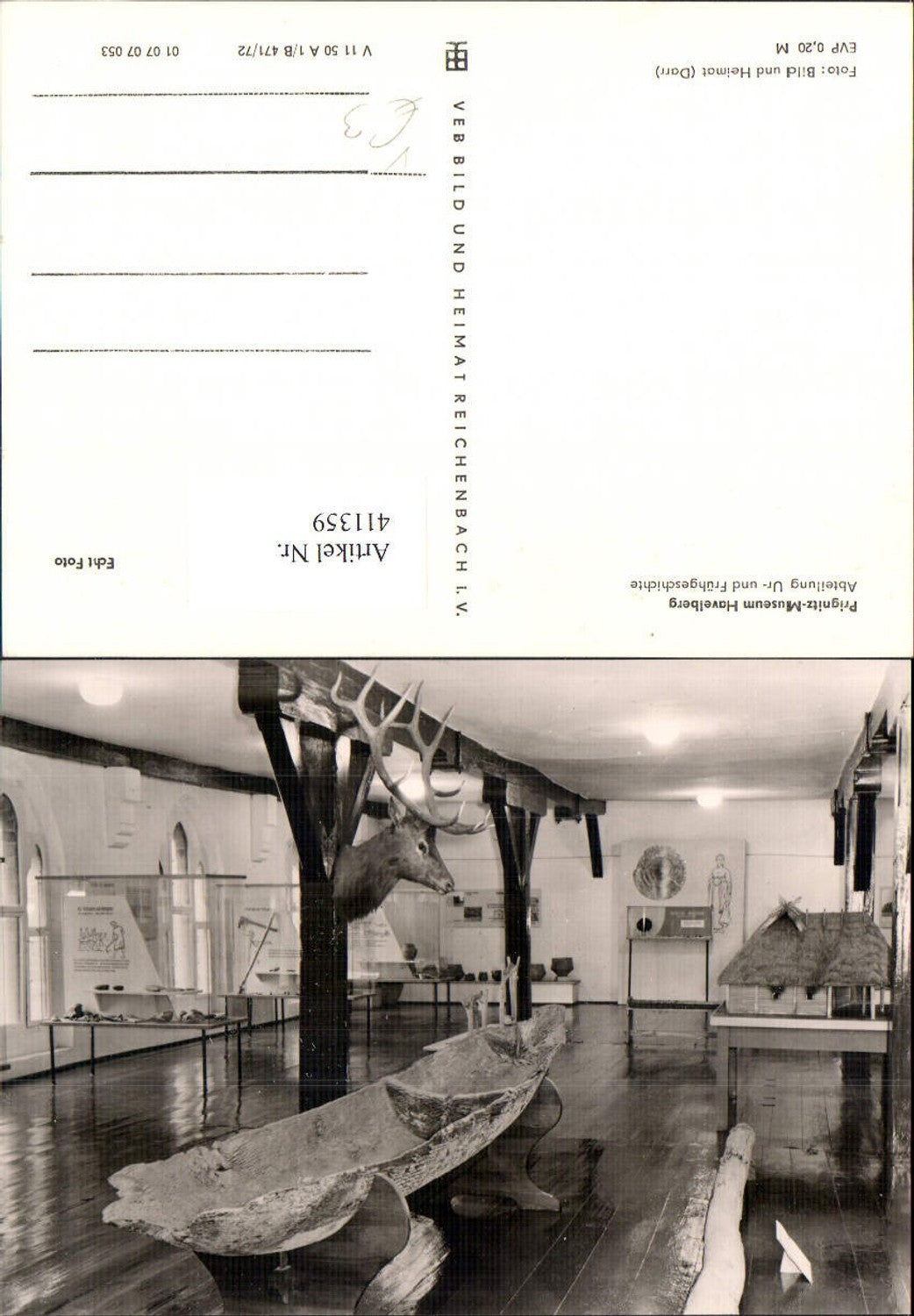 411359,Foto Ak Prignitz Museum Havelberg Ur- u. Frühgeschichte Boot Antike pub VEB