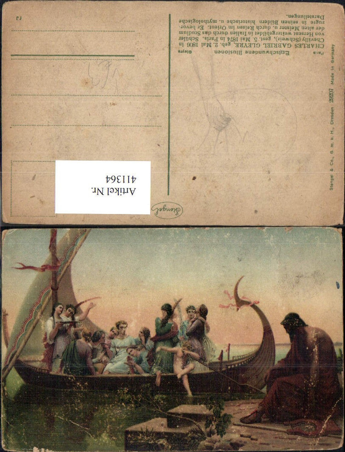 411364,Künstler Ak Charles G. Gleyre Entschwunde Illusionen Schiff Boot Antike pub Stengel Co 29207