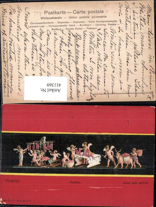 411369,Pompei Firoai Casa de Vetti Engel Antike