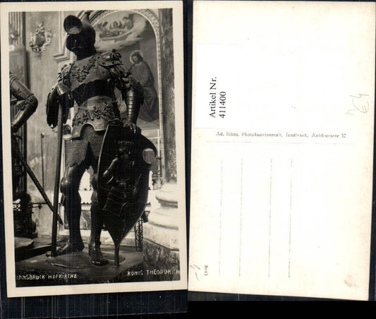 411400,Foto Ak Innsbruck Hofkirche König Theoderich Ritter Rüstung Mittelalter