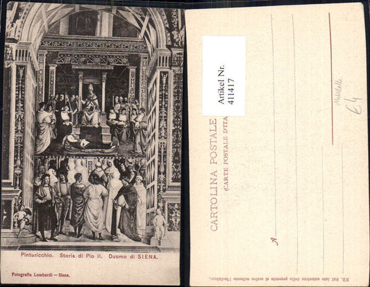 411417,Künstler Ak Pinturiccio Storia di Pio II Duomo di Siena Wandgemälde Mittelalter