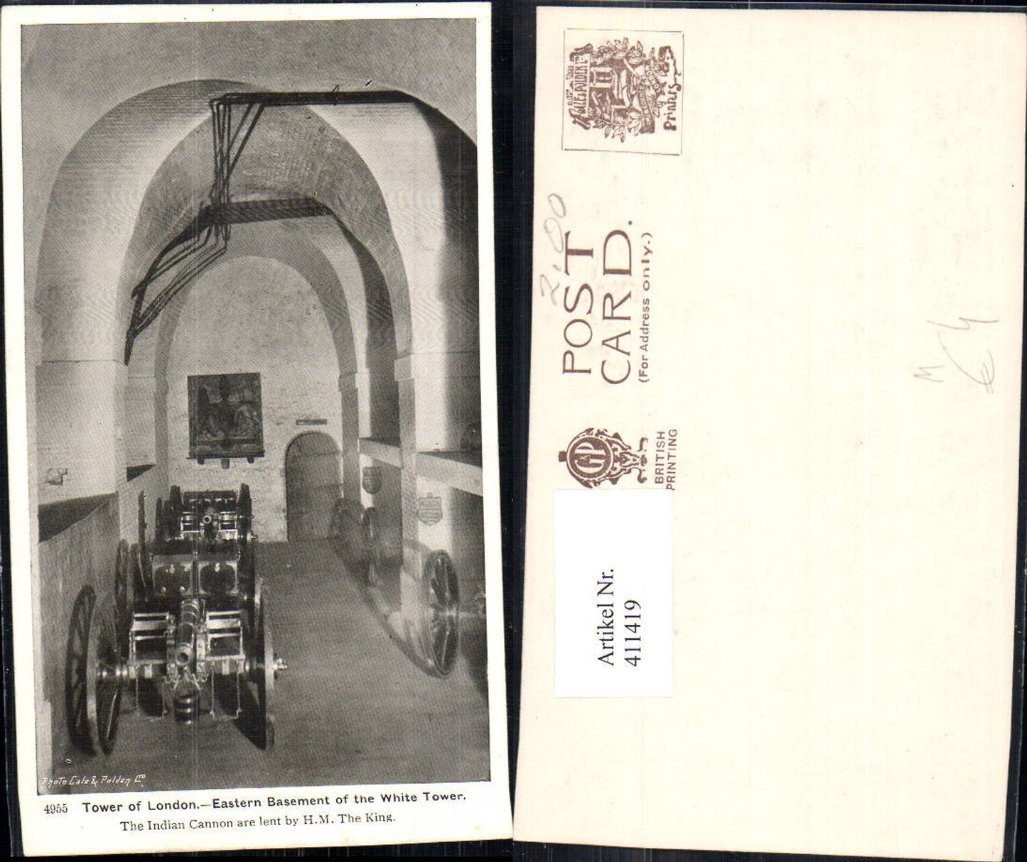 411419,London of London Eastern Basement of the White Tower Geschütze Waffen Kanonen Mittelalter