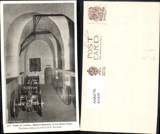 411419,London of London Eastern Basement of the White Tower Geschütze Waffen Kanonen Mittelalter