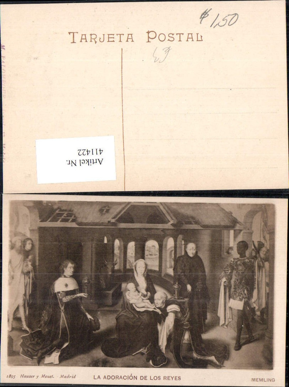 411422, Artist Ak Memling La Adoracion de los Reyes Woman Child Early Modern Period