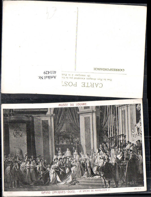 411429,Künstler Ak Jacques Louis David Le Sacre de Napoleon Frühe Neuzeit