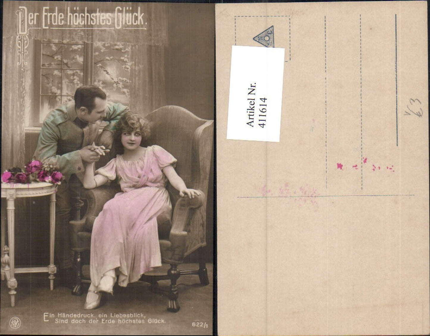 411614,Paar Händchenhalten Liebe Der Erde höchstes Glück Text pub NPG 622/1