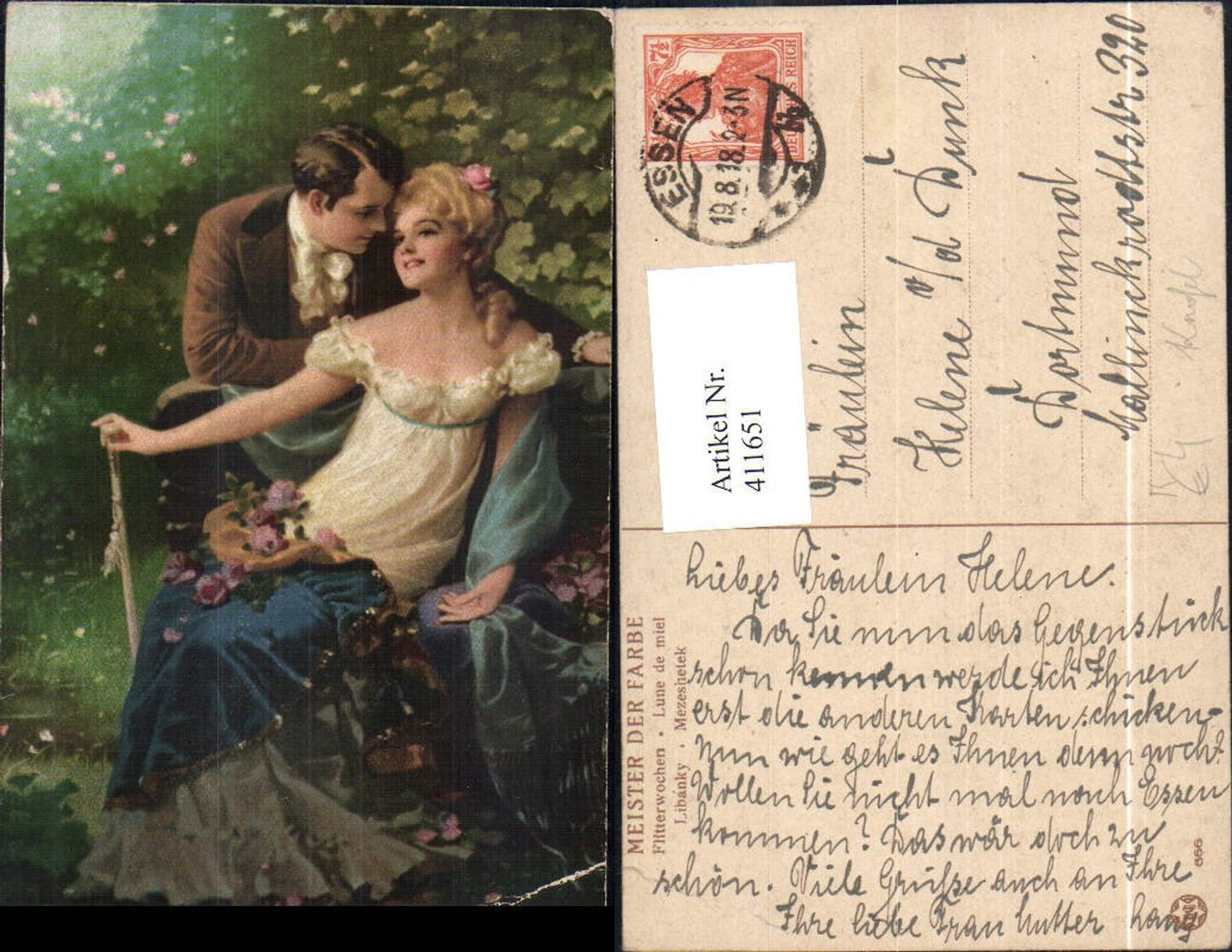 411651,Künstler Ak Knofel Flitterwochen Verliebter Blick Paar Liebe