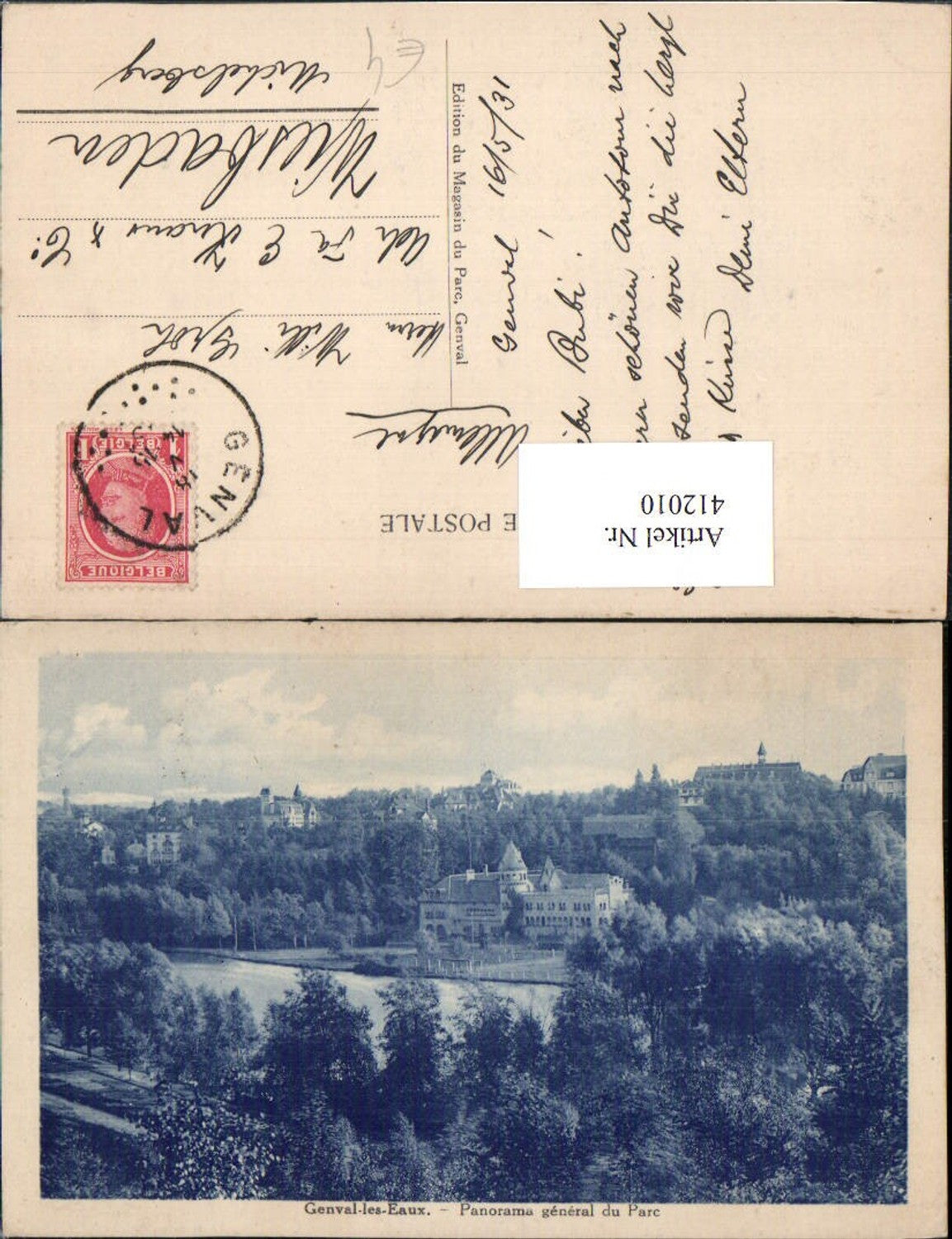 412010,Belgium Genval-les-Eaux Panorama general du Parc Teilansicht