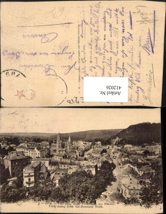 412026,Belgium Spa Vue prise de la Promenade des Russes Totale