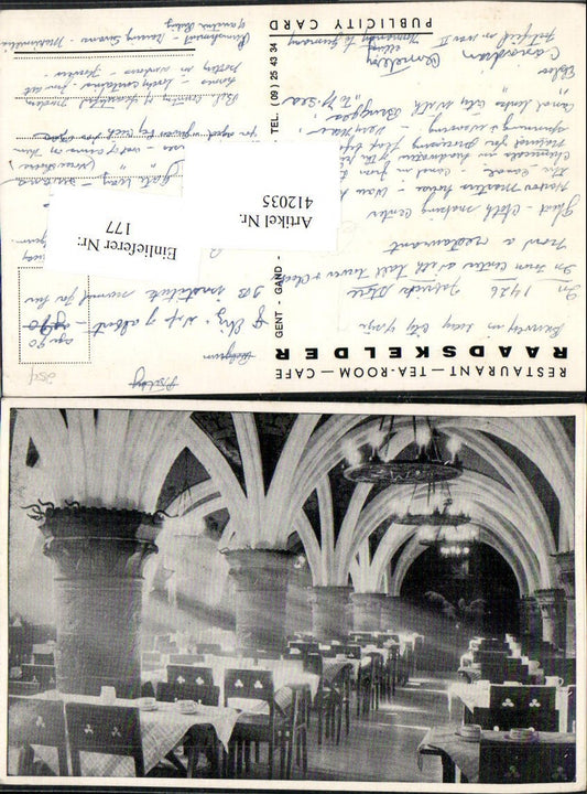 412035,Belgium Gent Gand Restaurant Cafe Raadskelder Innenansicht