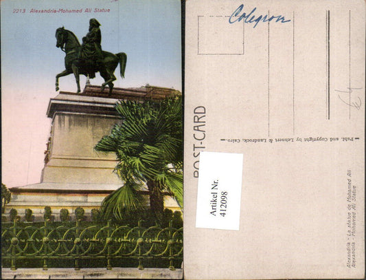 412098,Egypt Alexandria Mohamed Ali Statue Denkmal