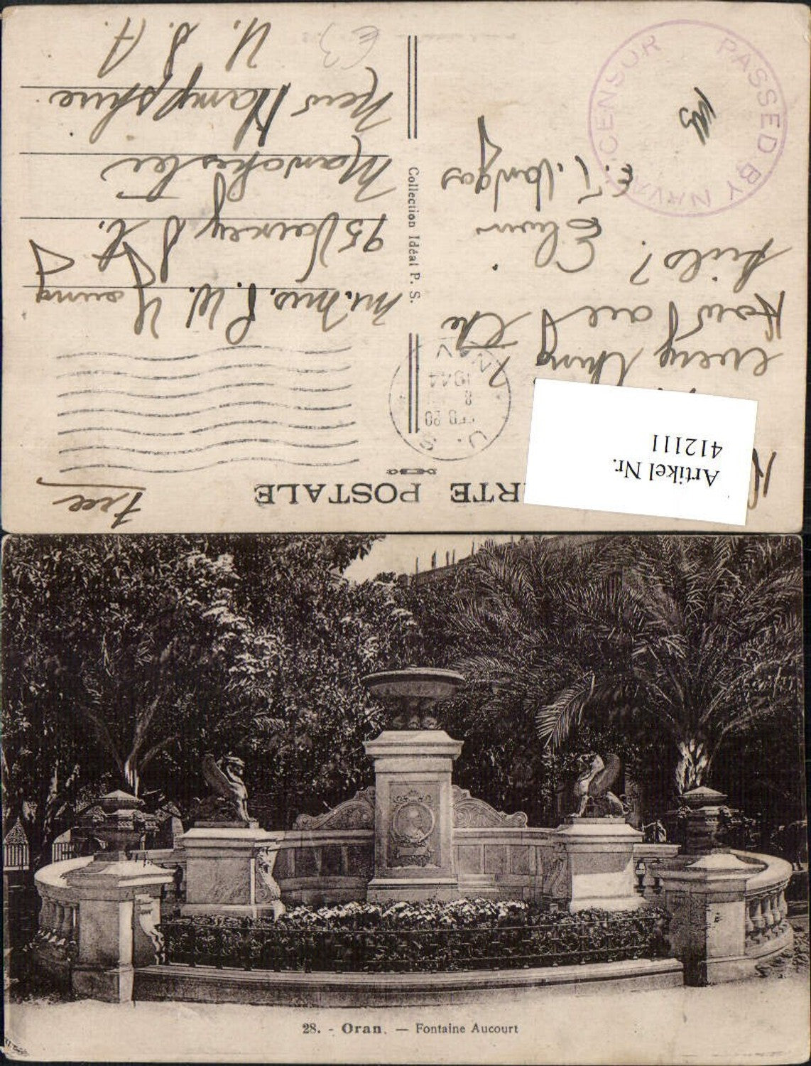 412111,Algeria Oran Fontaine Aucourt Brunnen