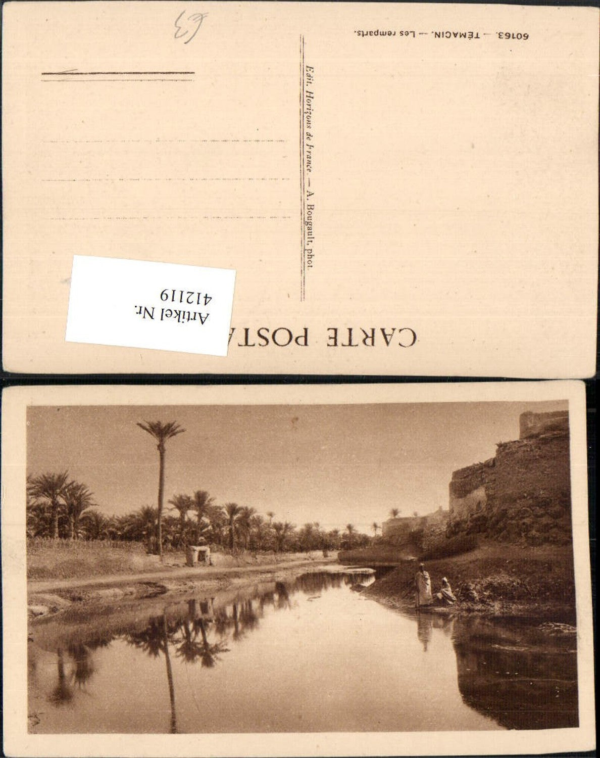 412119,Algeria Temacin Les remparts Mauer Fluss Palmen
