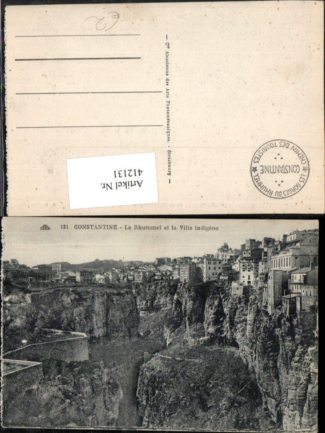 412131,Algeria Constantine Le Rhummel et la Ville indigene Teilansicht