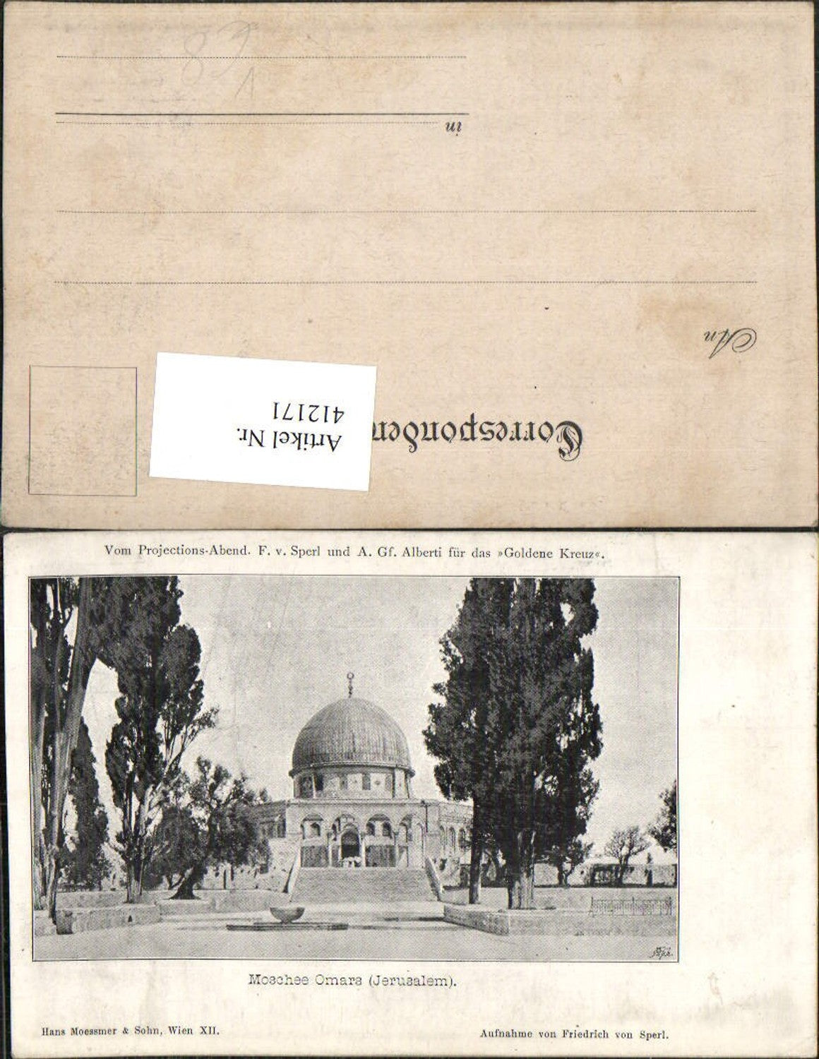 412171,Israel Jerusalem Moschee Omars pub Hans Moessmer & Sohn Wien