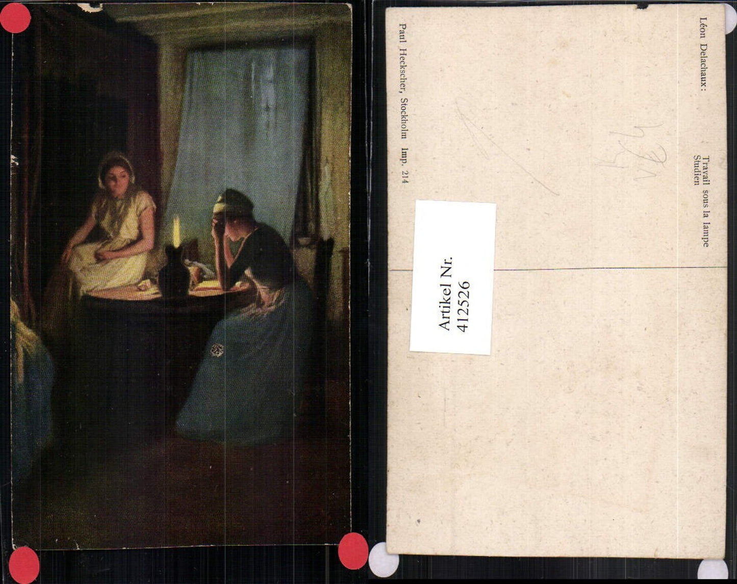 412526,Künstler AK Leon Delachaux Studien Frauen Tisch pub Paul Heckscher
