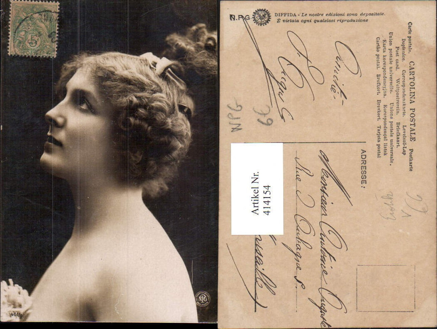 414154,Frau nackte Schultern Erotik pub NPG 461/9