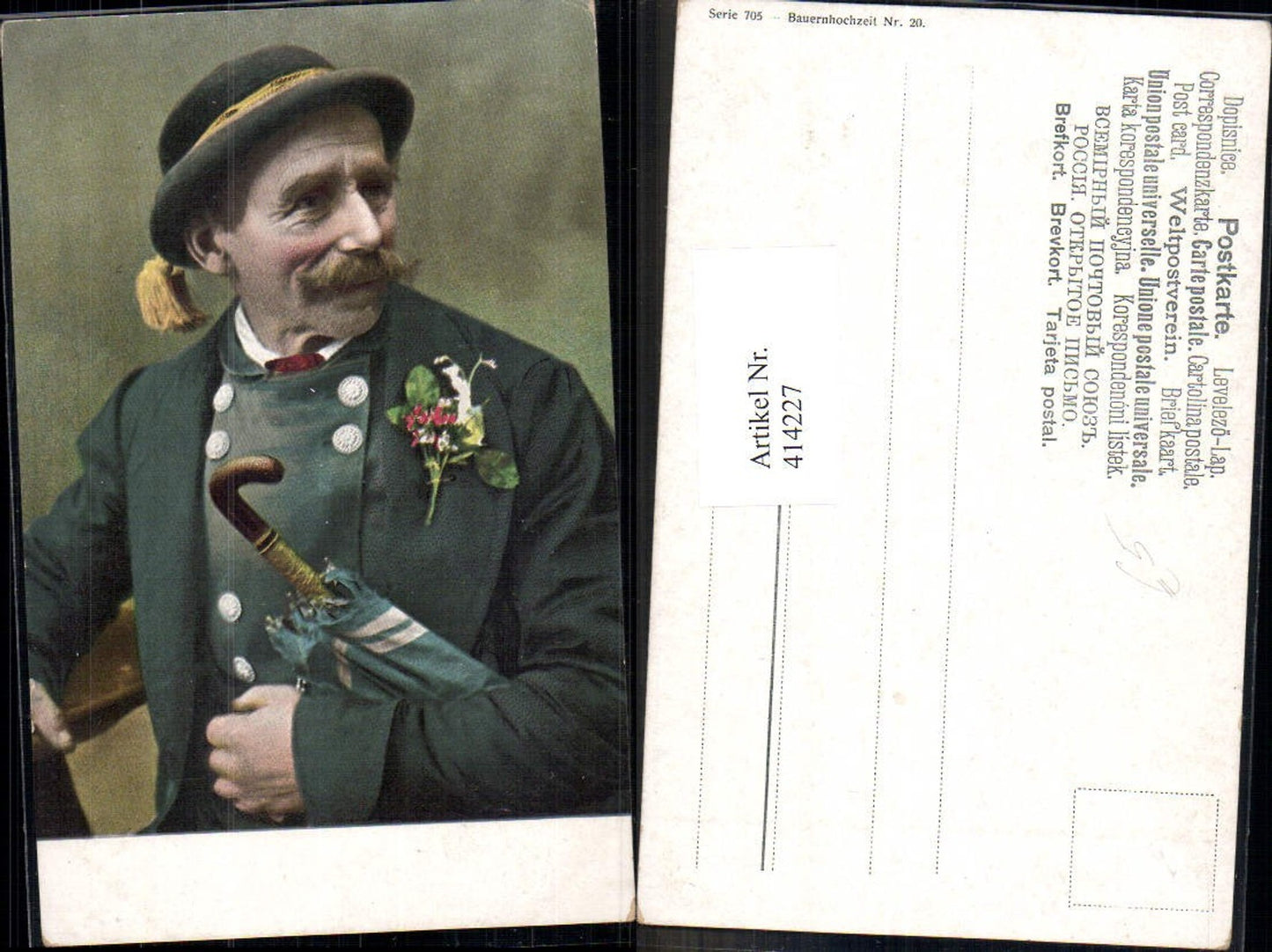 414227,Mann Anzug Tracht Schirm Hut