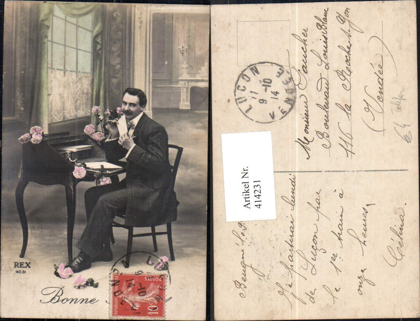 414231,Mann Anzug Brief Schreiben Telefon Schreibtisch pub Rex 4031
