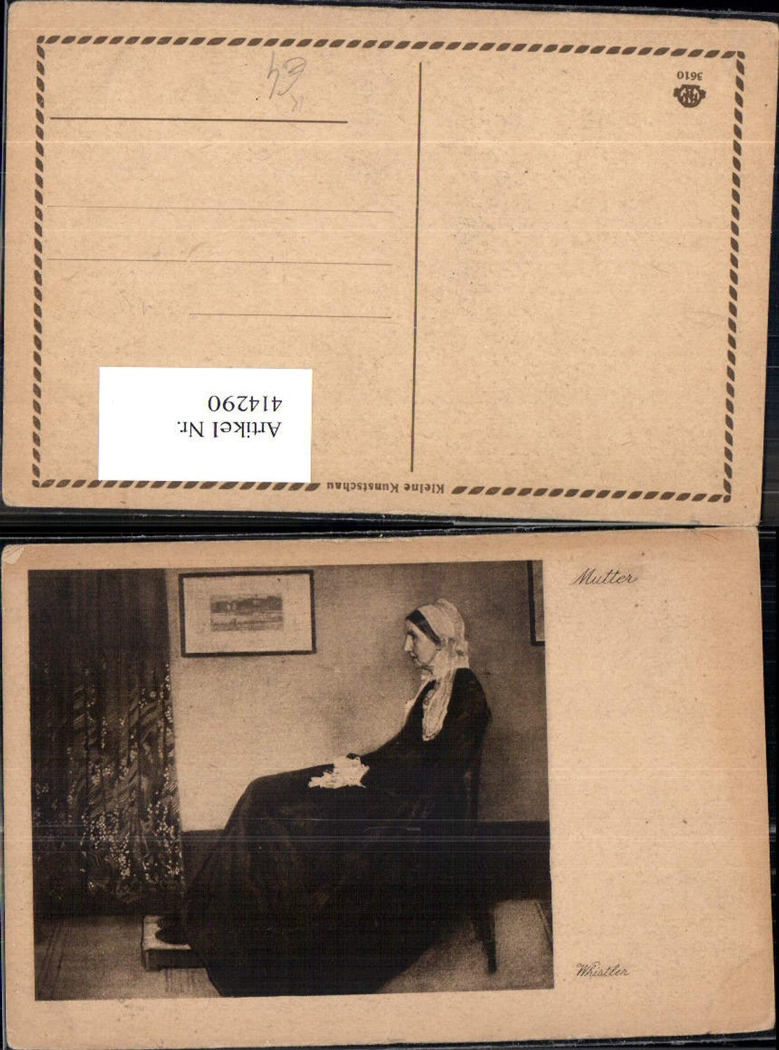 414290,Künstler Ak Whistler Mutter Alte Frau a. Stuhl Portrait