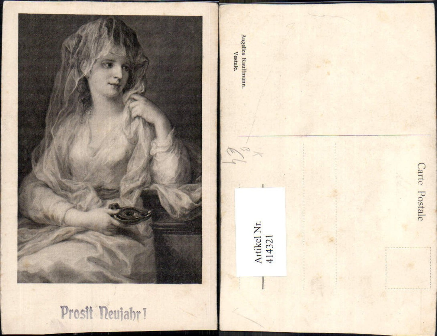 414321,Künstler Ak Angelica Kauffmann Vestale Frau Portrait
