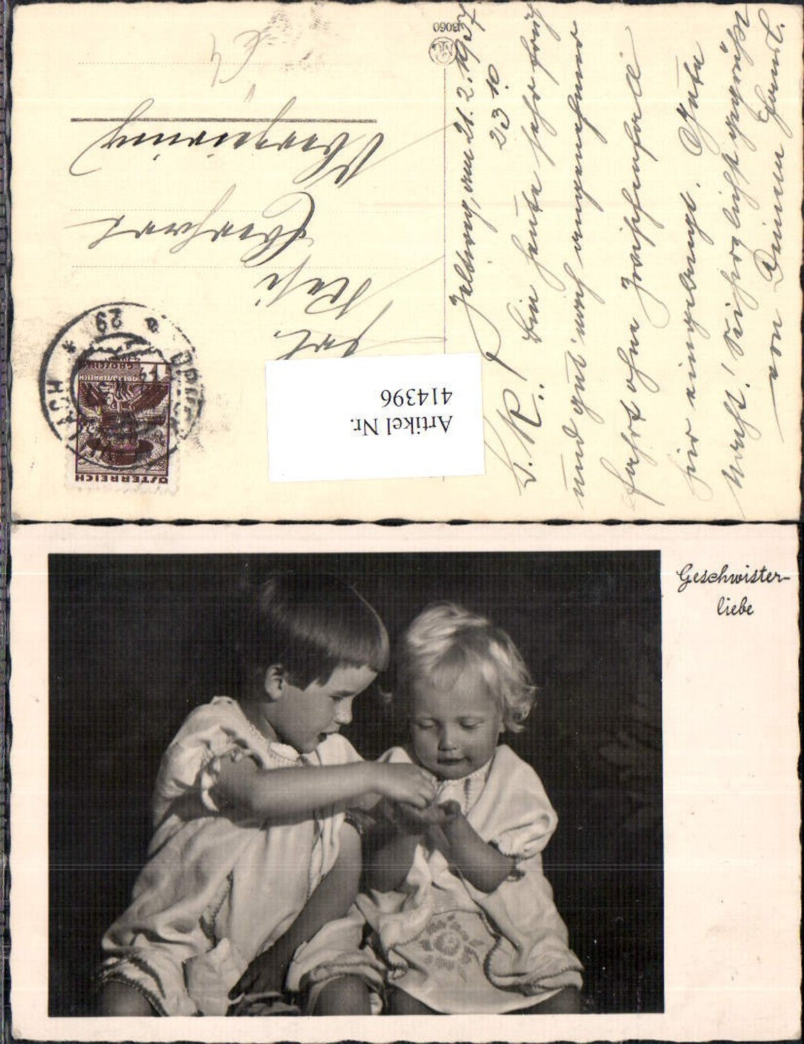 414396,Foto Ak Kinder Geschwisterliebe pub NPG 3060