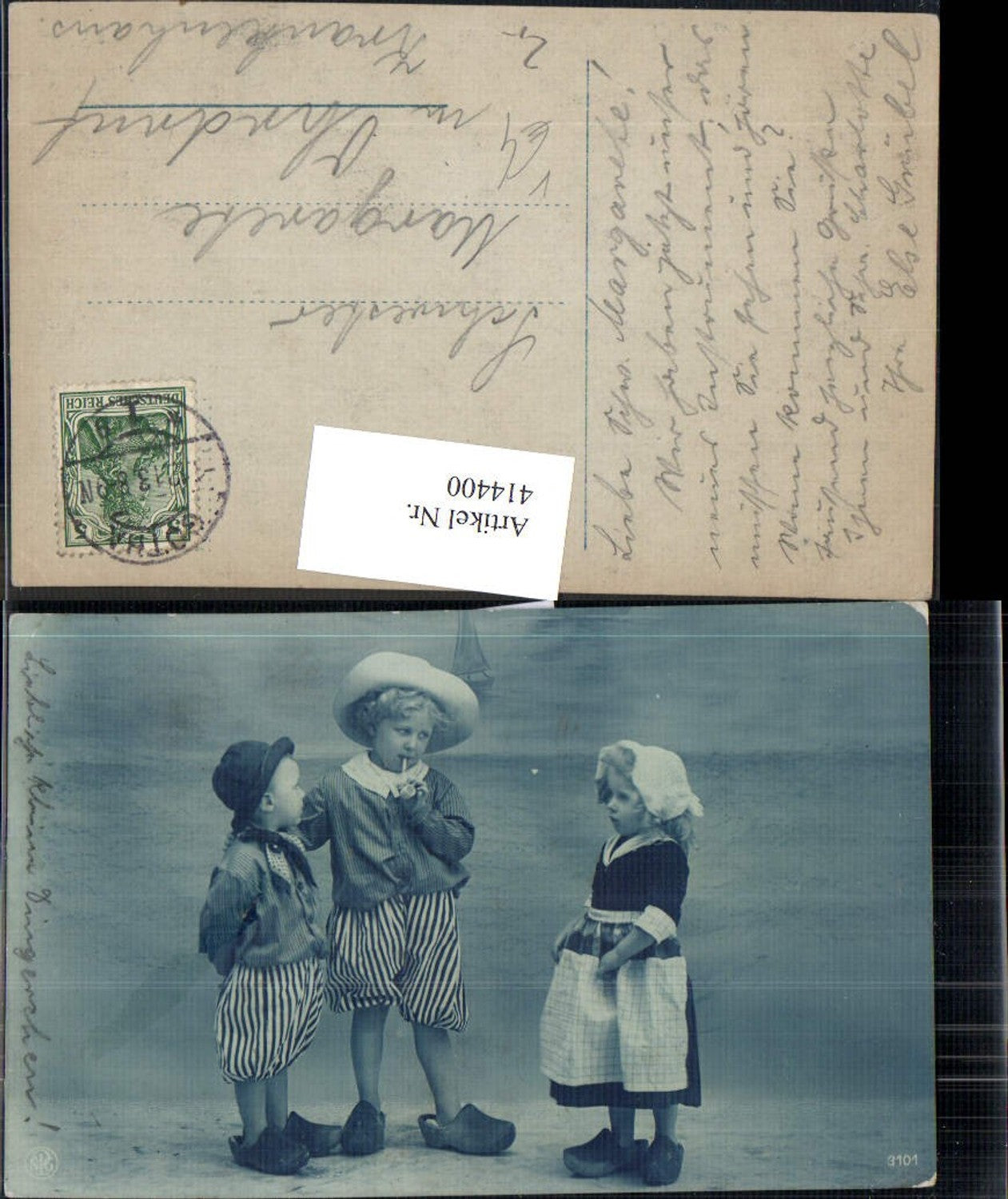 414400,Kinder i. Tracht Niederland Holzschuhe Segelboot pub NPG 3101
