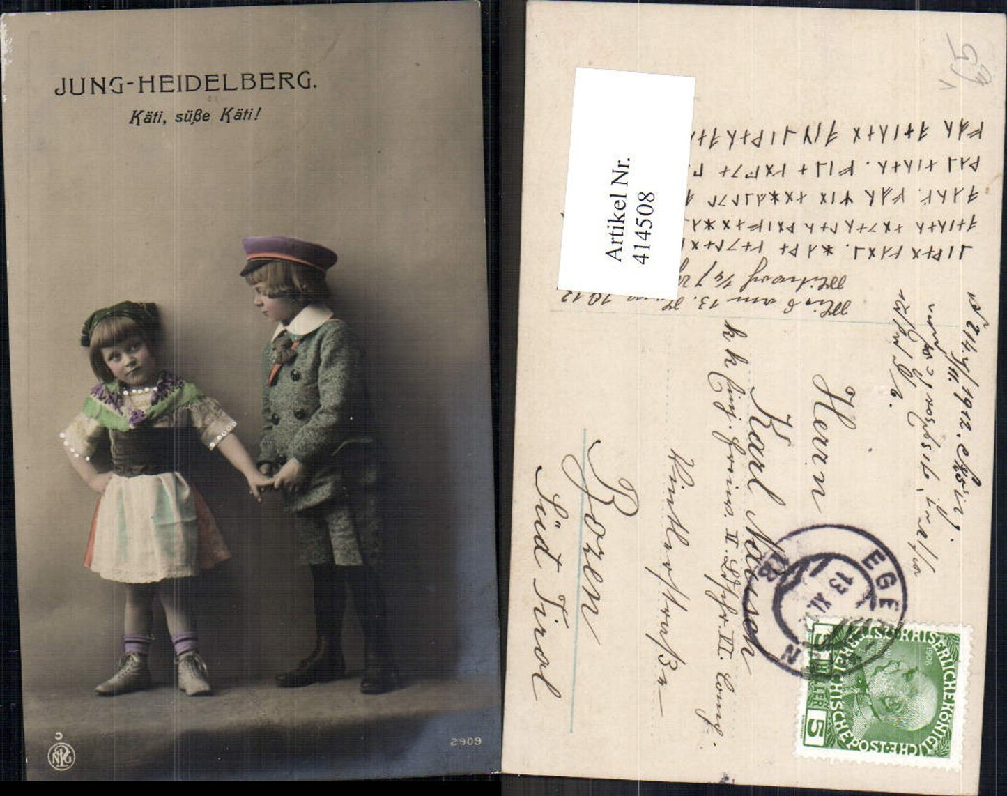 414508,Kinder in Uniform Jung-Heidelberg Hut Tracht pub NPG 2909