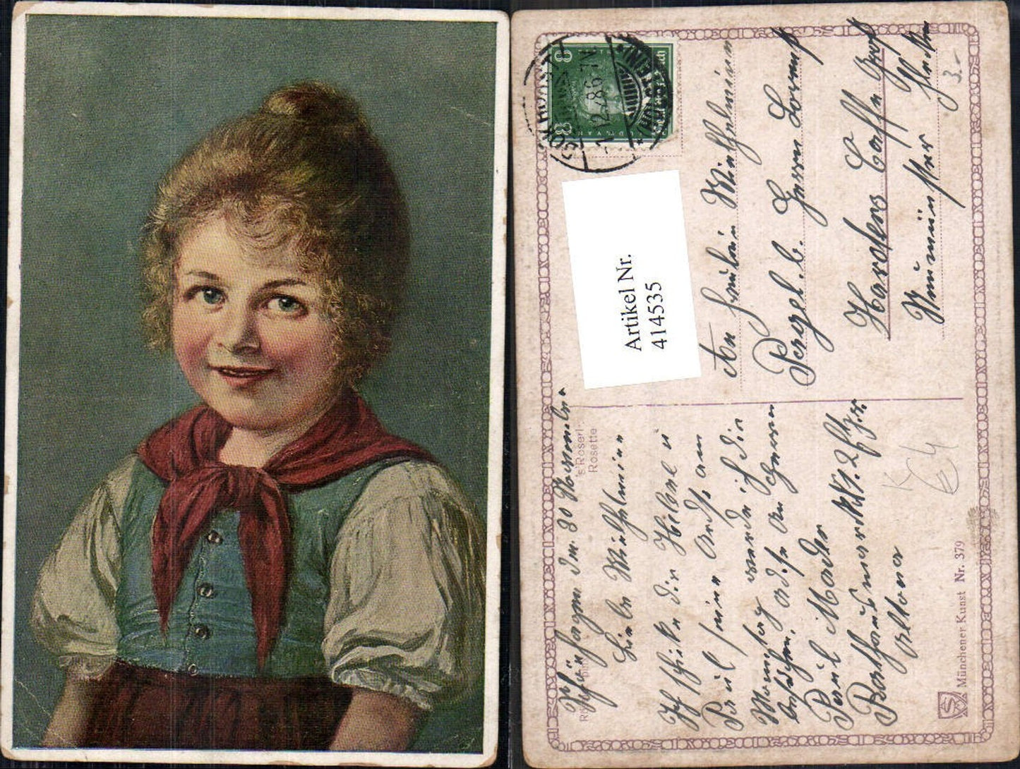414535,Künstler Ak Rössler Rosette s Roserl Mädchen Kind Portrait