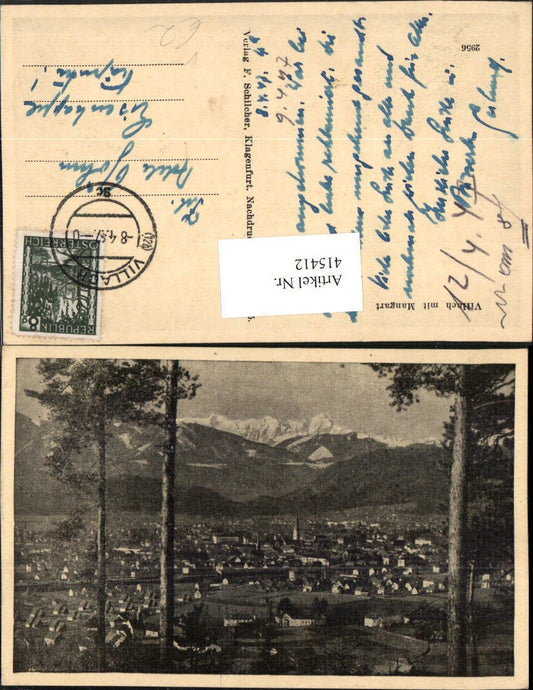 415412,Villach Totale m. Mangart Bergkulisse pub Franz Schilcher 2956