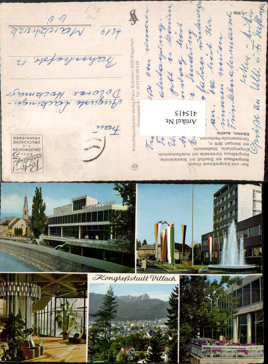 415415,Villach Teilansicht Kongresshaus Springbrunnen Mehrbildkarte