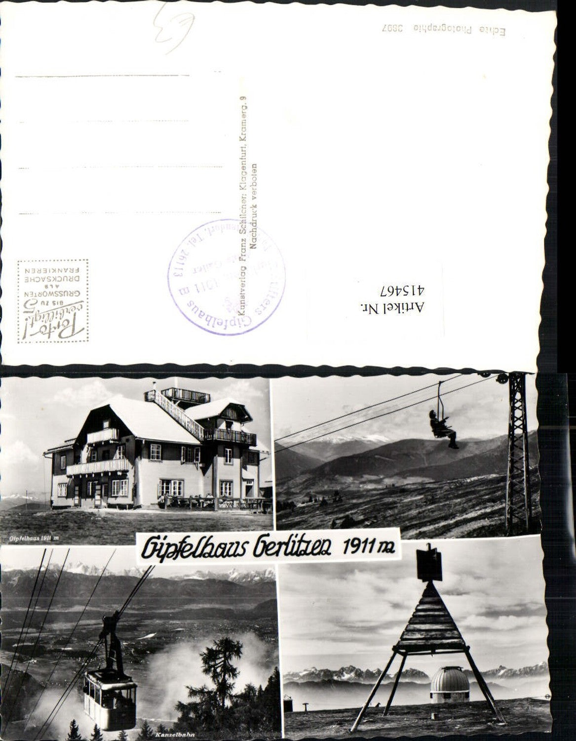 415467,Gipfelhaus Gerlitzen b. Treffen Seilbahn Sessellift Mehrbildkarte