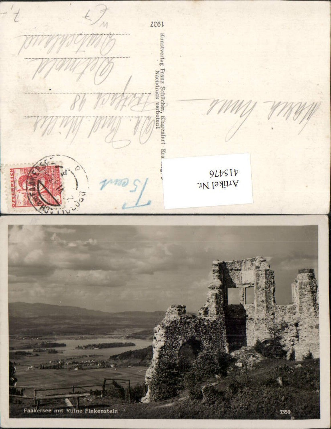 415476,Faakersee See m. Ruine Finkenstein pub Franz Schilcher 3350