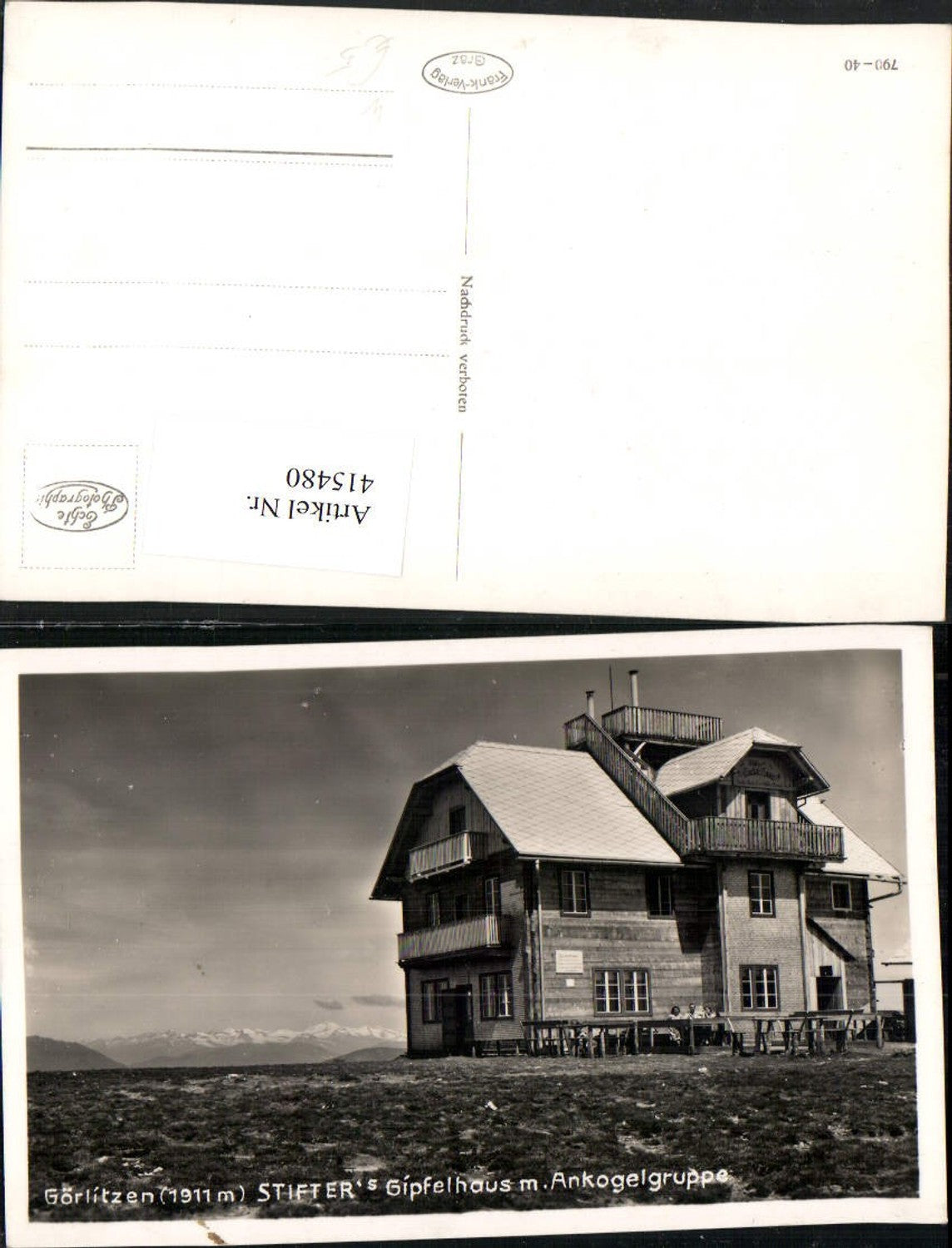 415480,Görlitzen Gerlitzen b. Treffen Stifters Gipfelhaus Berghütte
