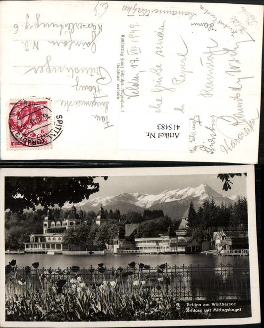 415483,Velden am Wörthersee Schloss m. Mittagskogel Bergkulisse pub Franz Schilcher 310