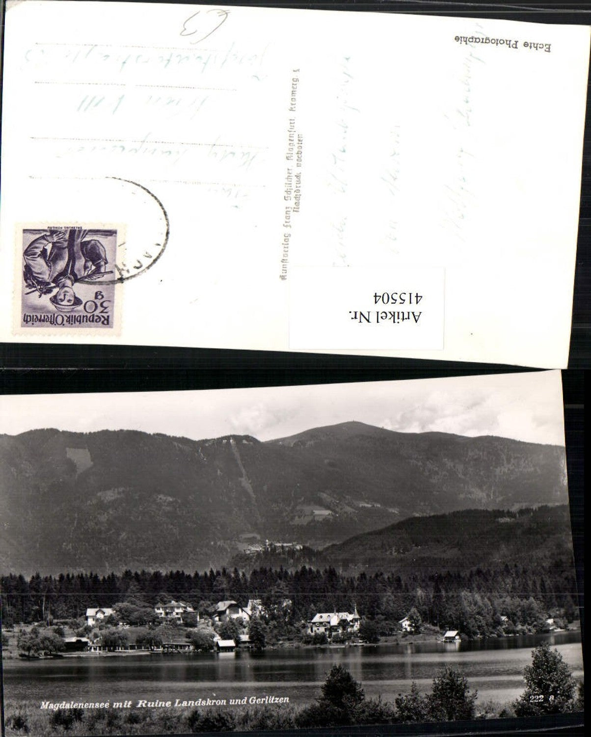 415504,Magdalenensee See m. Ruine Landskron u. Gerlitzen pub Franz Schilcher 222a