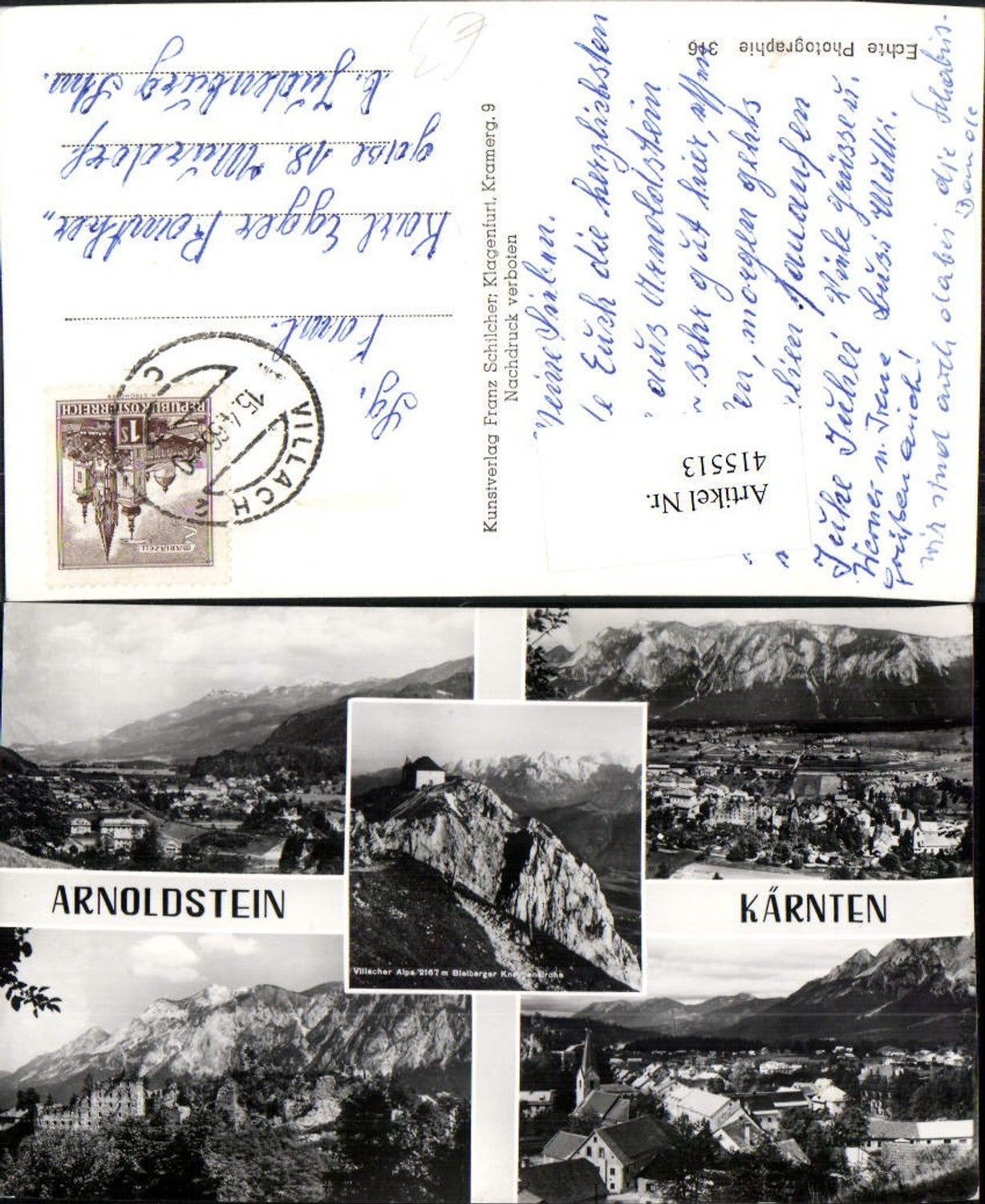 415513,Arnoldstein Total ruin mountain church multi-image map pub Franz Schilcher 316
