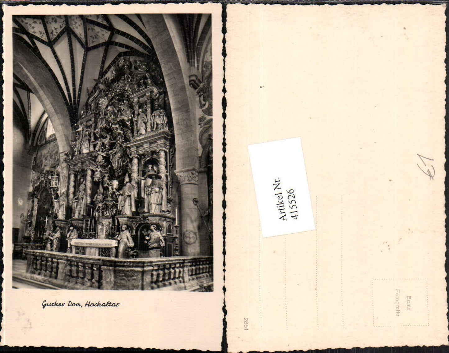 415526, Gurk Gurker Cathedral Church Interior view High altar