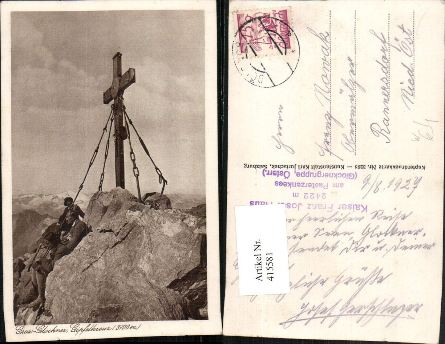 415581,Großglockner Gipfelkreuz b. Heiligenblut Bergkulisse