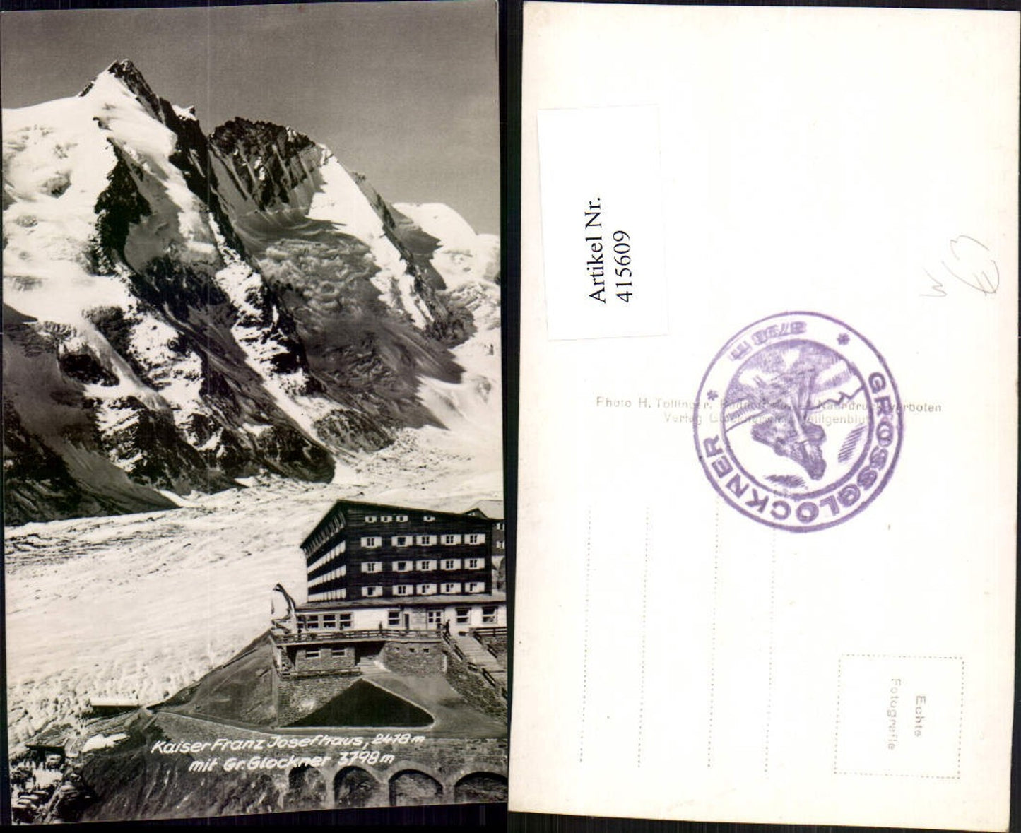 415609,Kaiser Franz Josefhaus Berghütte b. Heiligenblut m. Großglockner Bergkulisse