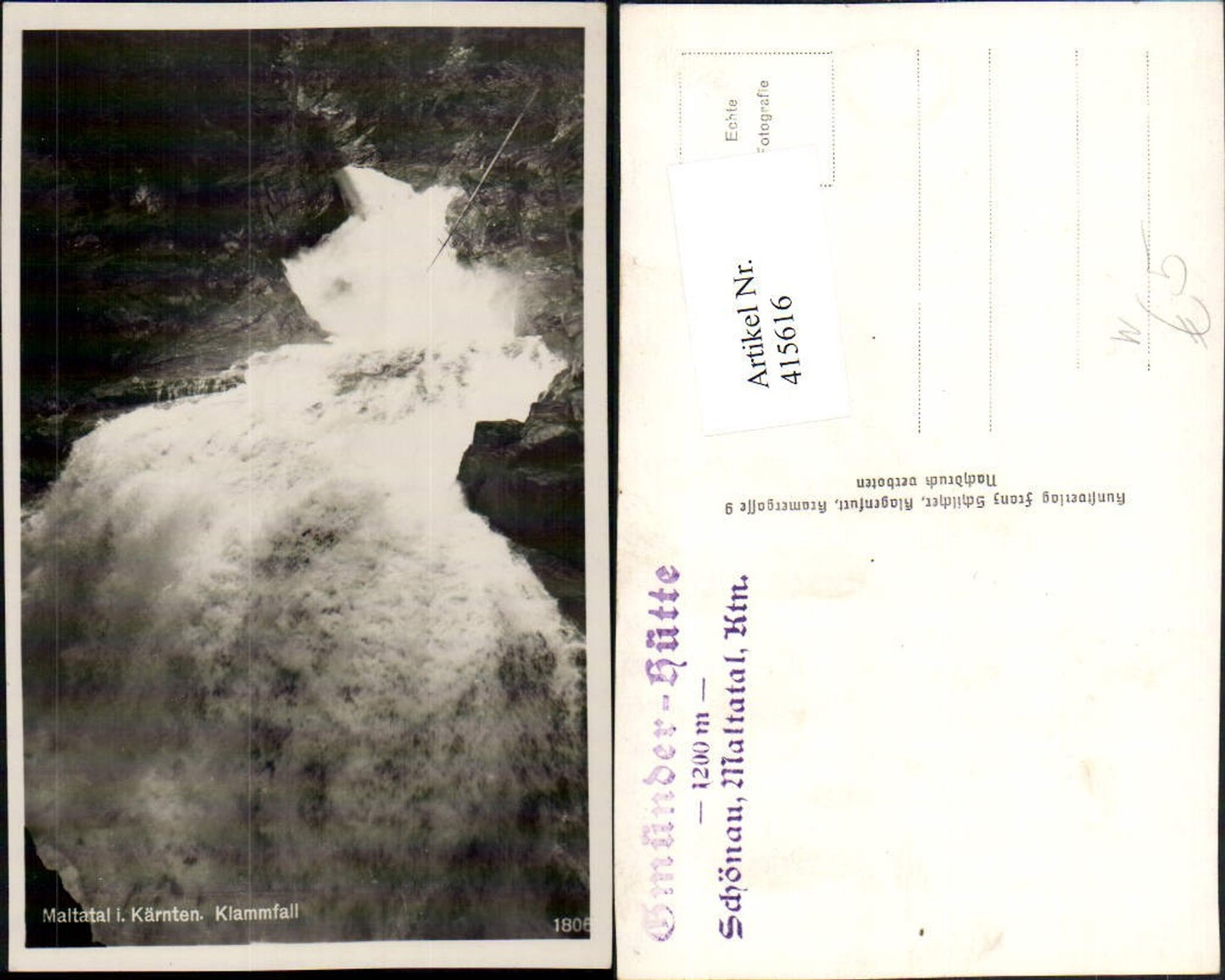415616,Maltatal in Kärnten b. Malta Klammfall Wasserfall