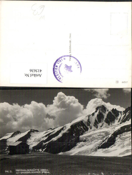 415636,Oberwalderhütte Berghütte b. Großkirchheim m. Großglockner Bergkulisse