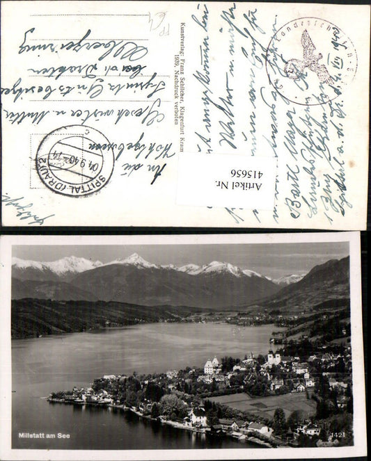 415656,Millstatt am See Totale Bergkulisse Feldpost Landesschützen 1940 pub Franz Schilcher 1421