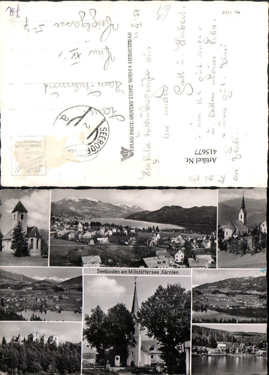 415677,Seeboden am Millstättersee Totale Kirche Ruine Mehrbildkarte